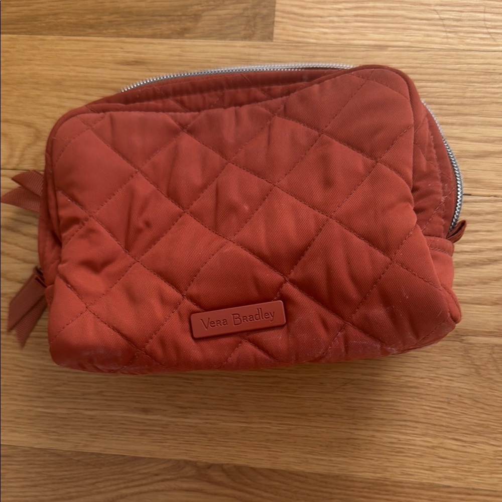 +Vera Bradley+ Quilted Burnt Orange Makeup Bag